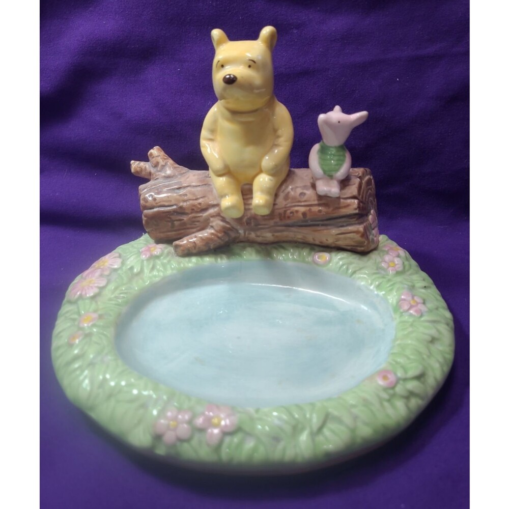 Vintage Classic Winnie The Pooh & Piglet Soap Dish Hand-painted Bathroom Decor